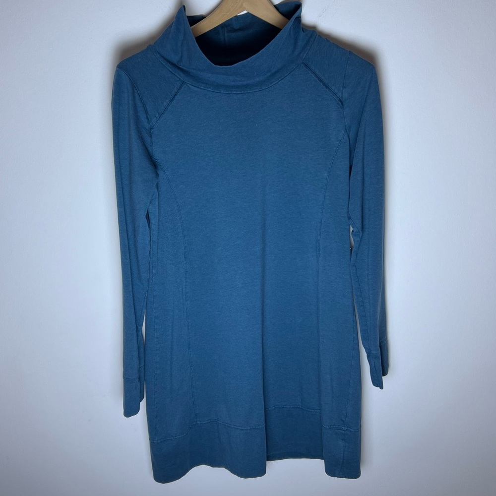 Toad & Co Aurora Cowl Neck Active Dress - Large Turtle Neck Stretchy Tunic